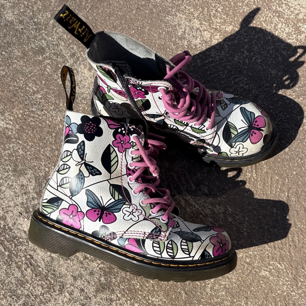 Dr. Martens Color Changing Kids Floral Butterfly Boots